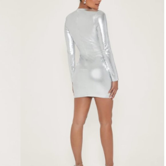 Brand New Show Stopper Cleavage Silver Meshki Dres - Picture 2 of 4